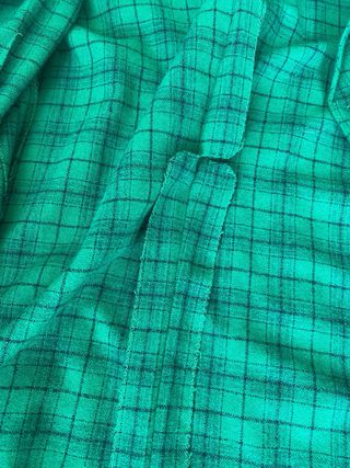 Casaco de inverno xadrez verde e preto Feito à mao