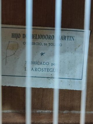 GUITARRA HIJO DE HELIODORO MARTIN C 38 TOLEDO L.AROSTEGUI CAOVA