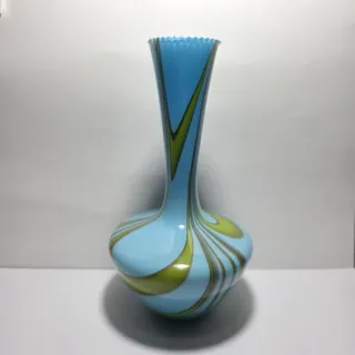Vaso in vetro palina Celeste Carlo Moretti 1970