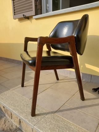 Poltrona Cassina in pelle e legno