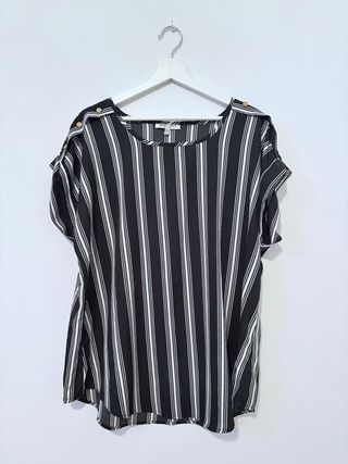 Blusa Rayas Negra y Blanca Speed Limit Talla 1X