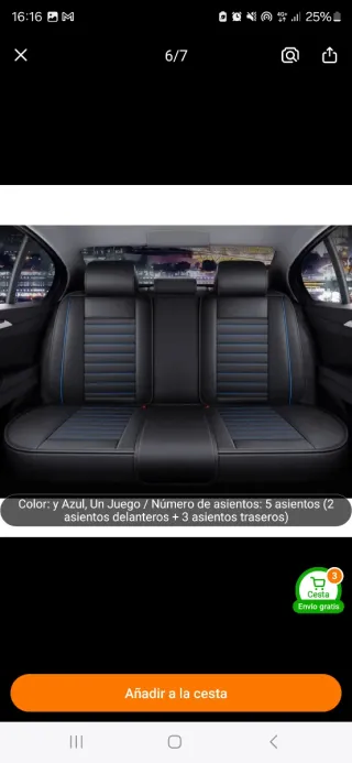 Fundas Asiento BMW Serie 7 Negras/Azules