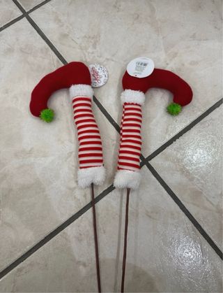 Decorazioni Natalizie Gambe Elfo Natale