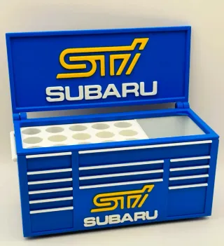 Portapenne Subaru STI stile cassetta attrezzi