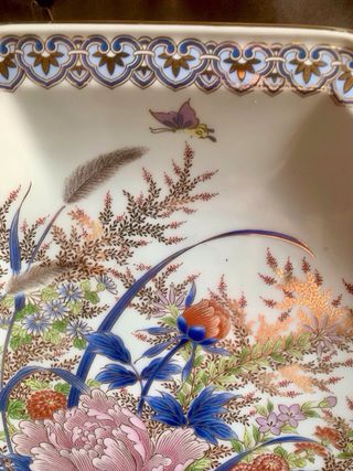 PLATO OCTOGONAL PORCELANA JAPONES TOYO