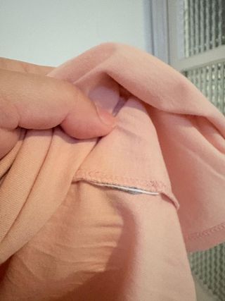 Blusa rosa de algodón con manga corta