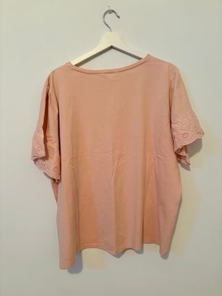 Blusa rosa de algodón con manga corta