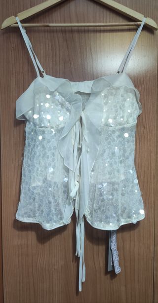 Top tirantes lentejuelas Missguided talla M
