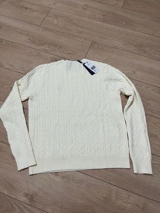 Jersey Polo Ralph Lauren Cable Knit Crema