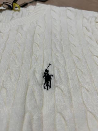 Jersey Polo Ralph Lauren Cable Knit Crema