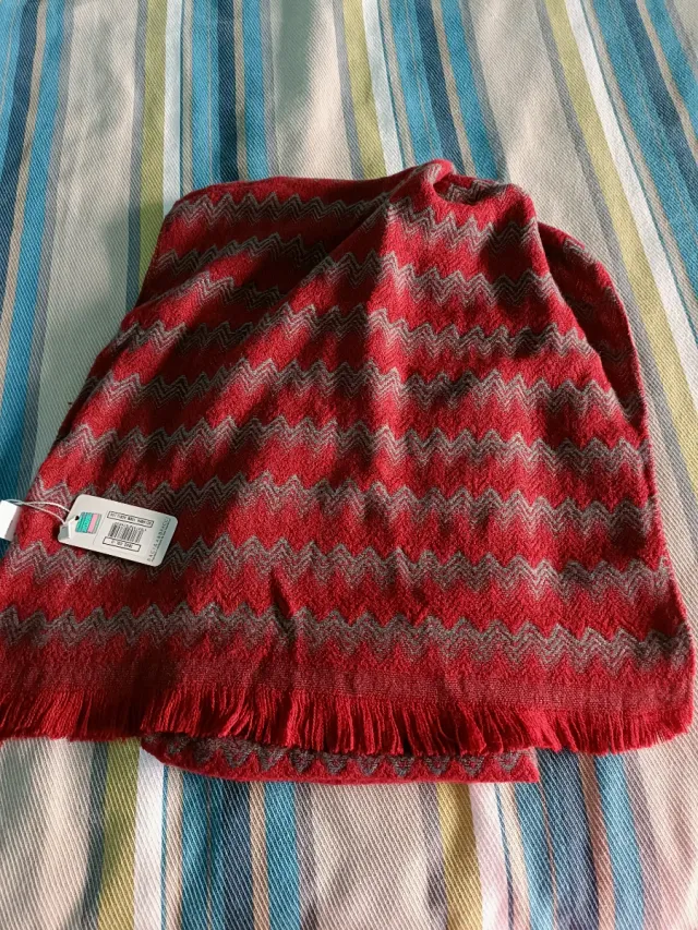 Sciarpa Baci & Abbracci Zigzag Rossa Argento