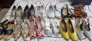 Lote de zapatos beige y rojo el precio lo pones tu