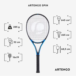 Raqueta de tenis TR930 Spin (285 gr)