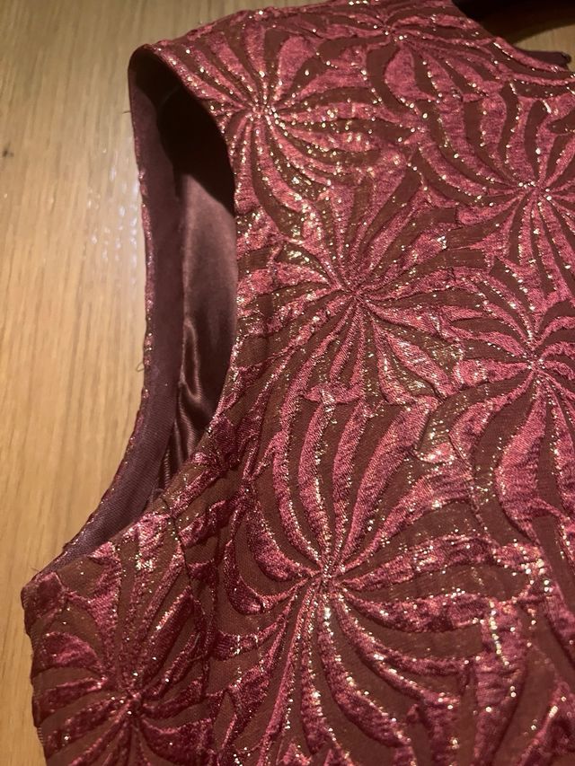 Vestito elegante donna oro e rosso