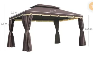 Gazebo Outsunny Barnum 4 x 3 m color cioccolato