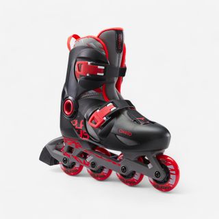 Patines Línea Niños Oxelo Play 5 Negro Rojo