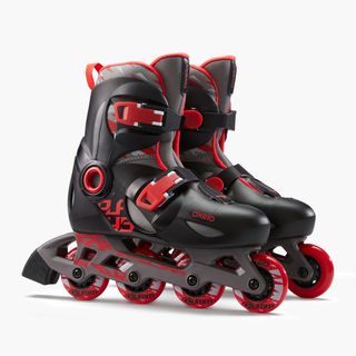 Patines Línea Niños Oxelo Play 5 Negro Rojo