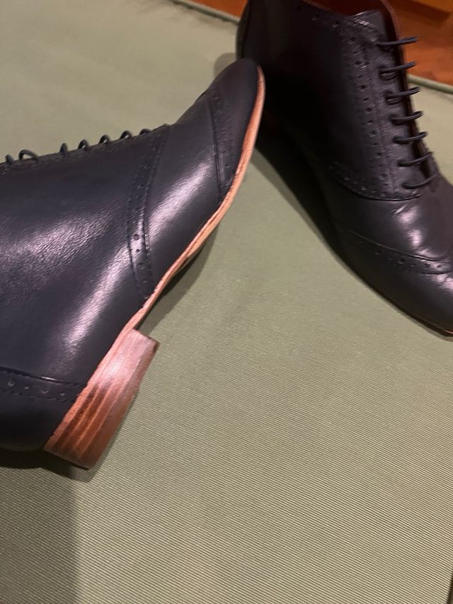 Scarpe donna in pelle blu