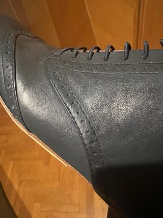 Scarpe donna in pelle blu