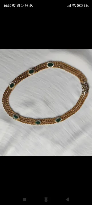 Gargantilla dorada alta bisutería piedras