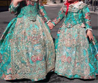 Traje de Fallera Verde Talla 1-5 Años 