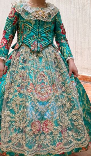 Traje de Fallera Verde Talla 1-5 Años 