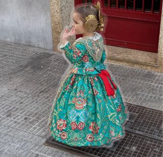 Traje de Fallera Verde Talla 1-5 Años 
