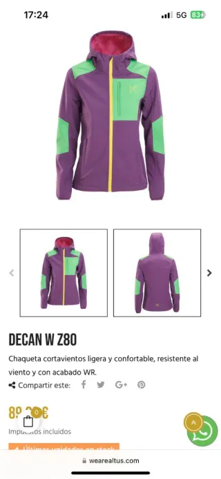 Chaqueta Softshell Altus Talla S NUEVA