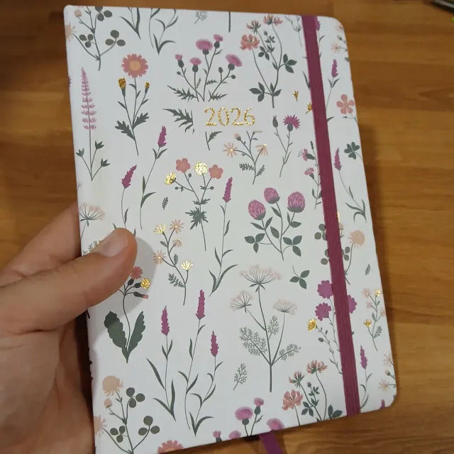 Agenda 2026 floral com elástico