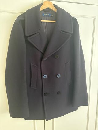 Abrigo Lana Ralph Lauren Azul Talla L 