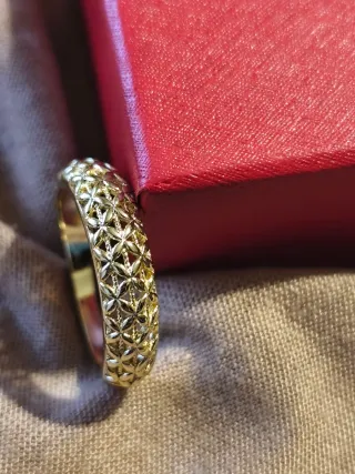 Anillo chapado oro 18k diseño floral