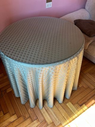 Mesa camilla con cristal