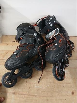Patines Línea Niños Oxelo Roller Fitness Fit 3 Negro