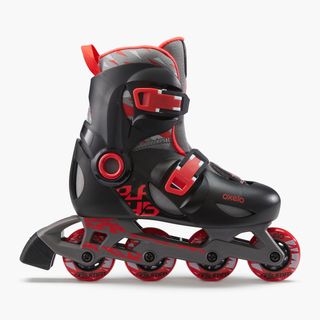 Patines Línea Niños Oxelo Play 5 Negro Rojo