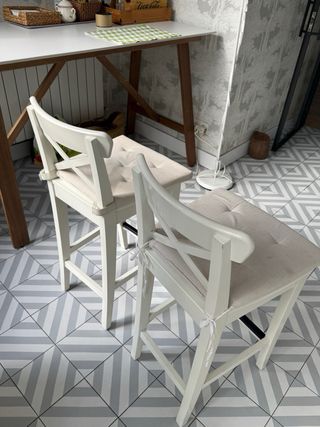 2 Sillas Altas Madera Blanca Ikea