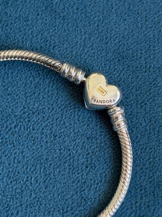 Pulsera Pandora Corazón Cúpula Dorada