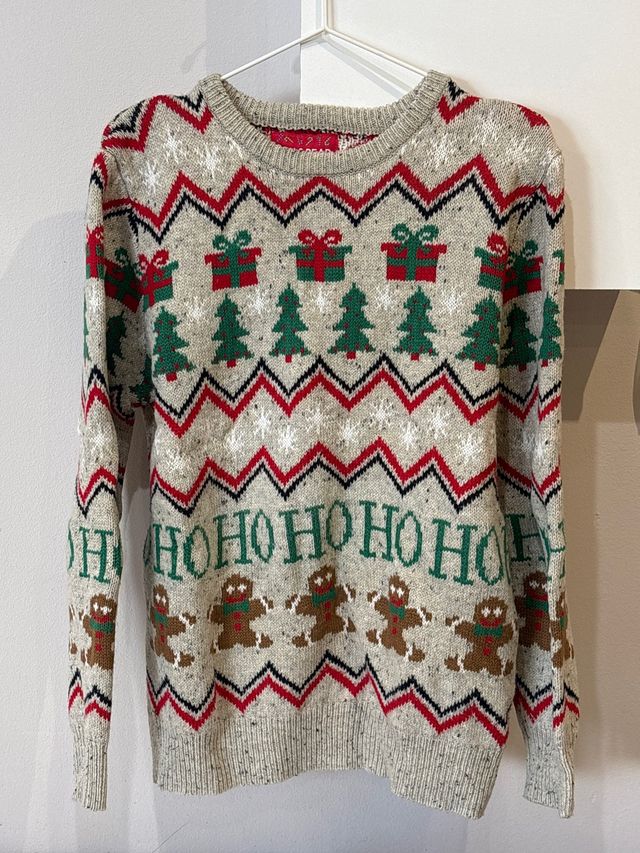 Jersey Navideño Beige y Rojo