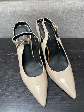 Zapatos Zara Tacón Beige Talla 41