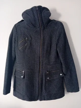 Abrigo Talla L Negro y Gris