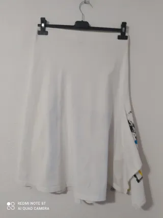 Falda Desigual Multicolor Blanco