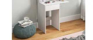 Tavolo da trucco con estensione ribaltabile e specchio LED