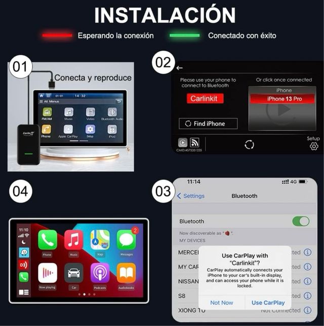 Adaptador CarPlay Inalámbrico Carlinkit CPC200-U2W
