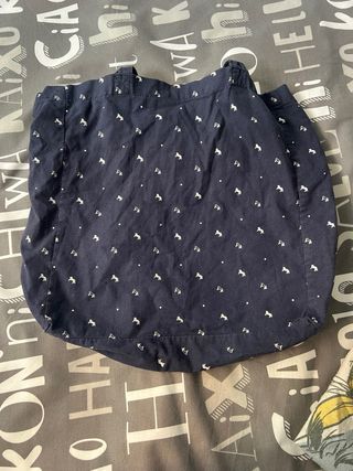 Bolsa de tela azul Fouganza con estampado