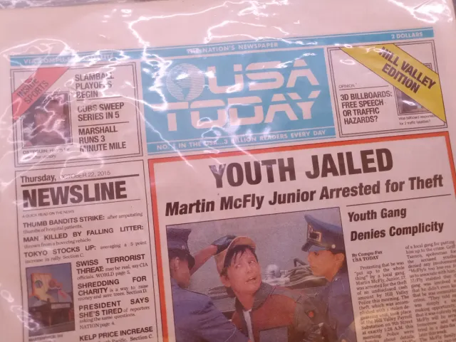 Periódico USA TODAY Regreso al Futuro 2