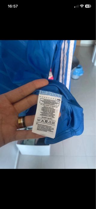 Camiseta Real Madrid Manga Larga Adidas Azul