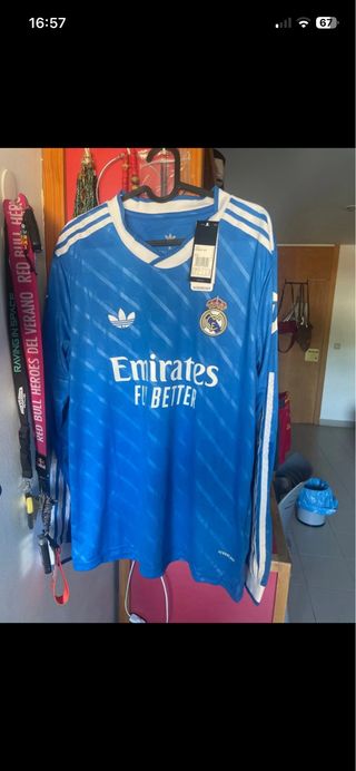 Camiseta Real Madrid Manga Larga Adidas Azul