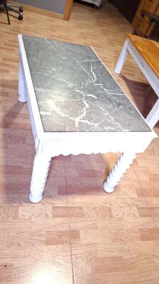 Mesa de centro mármol y madera