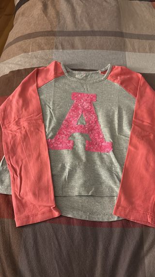 Maglietta bambina A con paillettes