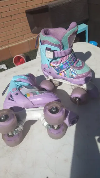 Patines de niña 4 ruedas OLYSPM morado/turquesa