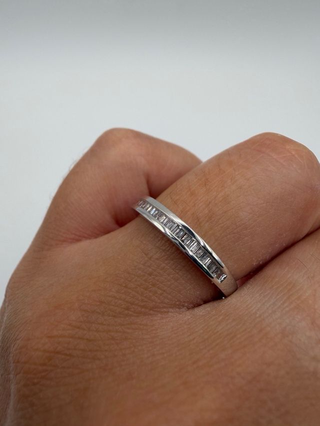 Anillo Oro Blanco 18k Diamantes